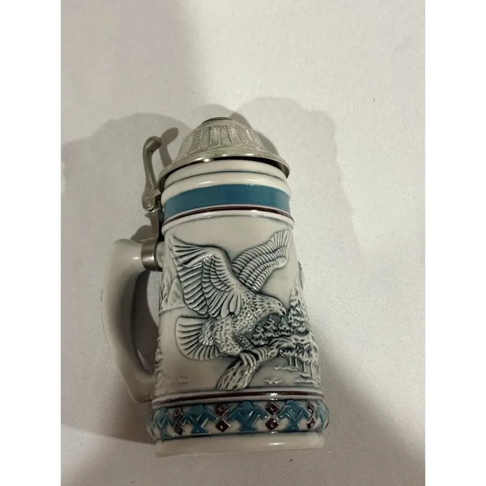 Avon Endangered Species Mini Stein Asian Elephant & Bald Eagle w/ Boxes Cards